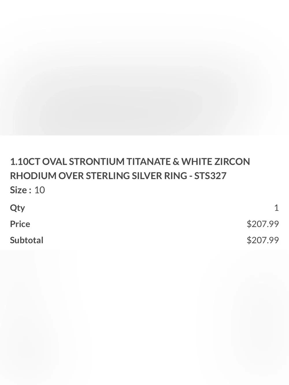 JTV 1.10CTW Oval Strontium Titanate & White Zircon 925 Sterling Silver Ring Sz10